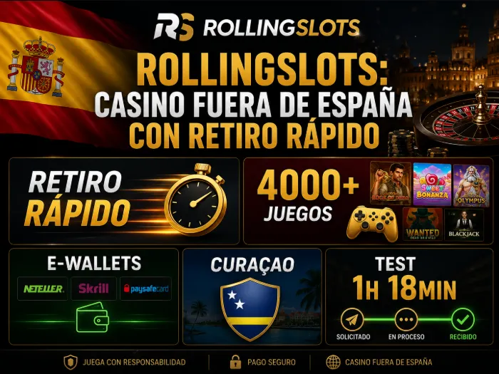 RollingSlots: casino fuera de España con retiro rápido